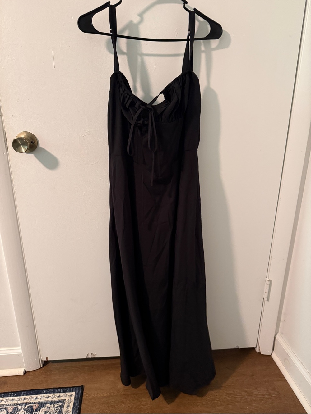 Corset lace up back milkmaid dress - black - medium